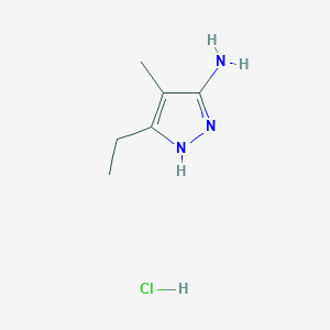 molecular formula C6H12ClN3 B2588992 3-Ethyl-4-methyl-1H-pyrazol-5-amine hydrochloride CAS No. 1239460-52-6; 91468-85-8