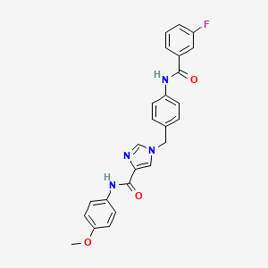 molecular formula C25H21FN4O3 B2588999 1-(4-(3-氟苯甲酰胺)苄基)-N-(4-甲氧基苯基)-1H-咪唑-4-甲酰胺 CAS No. 1251709-68-8