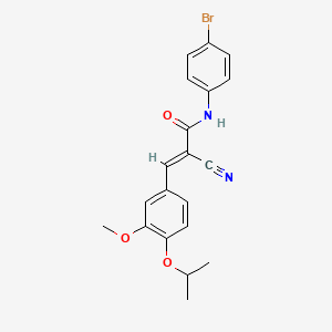 B2589007 (E)-N-(4-bromophenyl)-2-cyano-3-(3-methoxy-4-propan-2-yloxyphenyl)prop-2-enamide CAS No. 358301-84-5