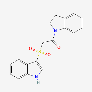 molecular formula C18H16N2O3S B2589018 2-((1H-吲哚-3-基)磺酰基)-1-(吲哚啉-1-基)乙酮 CAS No. 850932-24-0