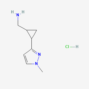 molecular formula C8H14ClN3 B2589021 盐酸[2-(1-甲基-1H-吡唑-3-基)环丙基]甲胺 CAS No. 2097857-66-2