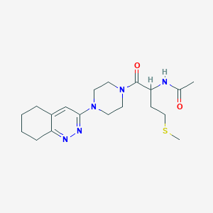 molecular formula C19H29N5O2S B2589028 N-(4-(甲硫基)-1-氧代-1-(4-(5,6,7,8-四氢环辛啉-3-基)哌嗪-1-基)丁-2-基)乙酰胺 CAS No. 2034206-95-4