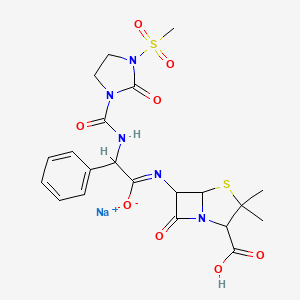 B2589029 Sodium N-(2-carboxy-3,3-dimethyl-7-oxo-4-thia-1-azabicyclo[3.2.0]heptan-6-yl)-2-({hydroxy[3-(methanesulfonyl)-2-oxoimidazolidin-1-yl]methylidene}amino)-2-phenylethanimidate CAS No. 1312008-10-8; 167263-01-6; 954125-13-4