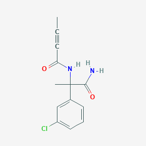 B2589030 N-[1-Amino-2-(3-chlorophenyl)-1-oxopropan-2-yl]but-2-ynamide CAS No. 2411201-93-7