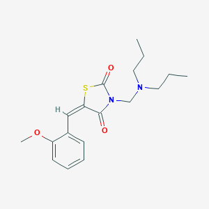 molecular formula C18H24N2O3S B258904 (5E)-3-[(dipropylamino)methyl]-5-[(2-methoxyphenyl)methylidene]-1,3-thiazolidine-2,4-dione 