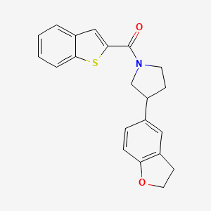molecular formula C21H19NO2S B2589044 1-(1-苯并噻吩-2-羰基)-3-(2,3-二氢-1-苯并呋喃-5-基)吡咯烷 CAS No. 2097912-05-3