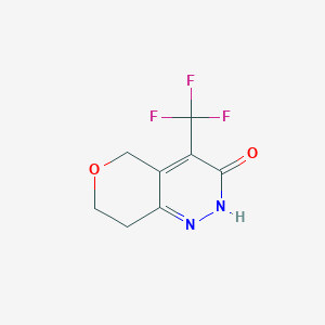 molecular formula C8H7F3N2O2 B2589060 4-(三氟甲基)-5h,7h,8h-吡喃并[4,3-c]哒嗪-3-醇 CAS No. 2205134-29-6