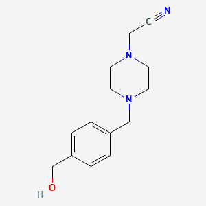 molecular formula C14H19N3O B2589062 2-[4-[[4-(Hydroxymethyl)phenyl]methyl]piperazin-1-yl]acetonitrile CAS No. 1708354-73-7