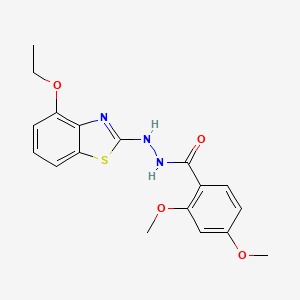 molecular formula C18H19N3O4S B2589064 N'-(4-ethoxy-1,3-benzothiazol-2-yl)-2,4-dimethoxybenzohydrazide CAS No. 851978-61-5