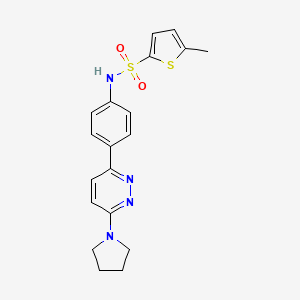molecular formula C19H20N4O2S2 B2589072 5-methyl-N-[4-(6-pyrrolidin-1-ylpyridazin-3-yl)phenyl]thiophene-2-sulfonamide CAS No. 946287-28-1
