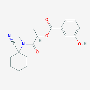 molecular formula C18H22N2O4 B2589076 [1-[(1-Cyanocyclohexyl)-methylamino]-1-oxopropan-2-yl] 3-hydroxybenzoate CAS No. 923210-57-5