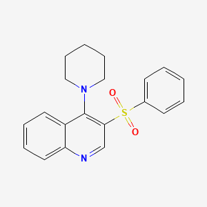 molecular formula C20H20N2O2S B2589077 3-(Benzenesulfonyl)-4-(piperidin-1-yl)quinoline CAS No. 866843-06-3