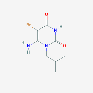 molecular formula C8H12BrN3O2 B2589080 6-Amino-5-bromo-1-(2-methylpropyl)-1,2,3,4-tetrahydropyrimidine-2,4-dione CAS No. 571155-34-5