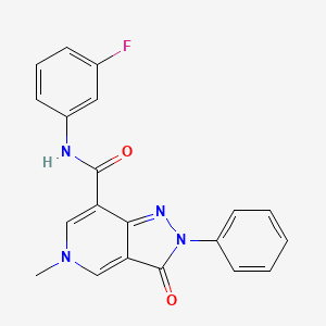 B2589083 N-(3-fluorophenyl)-5-methyl-3-oxo-2-phenyl-3,5-dihydro-2H-pyrazolo[4,3-c]pyridine-7-carboxamide CAS No. 921880-06-0