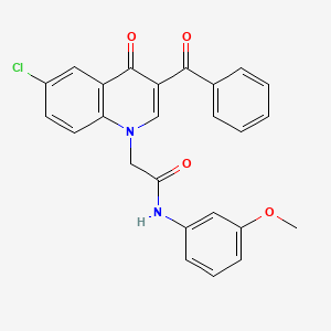 B2589087 2-(3-benzoyl-6-chloro-4-oxoquinolin-1(4H)-yl)-N-(3-methoxyphenyl)acetamide CAS No. 895653-76-6
