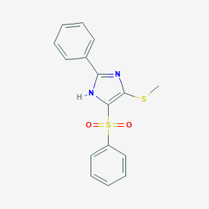 molecular formula C16H14N2O2S2 B258909 5-(benzenesulfonyl)-4-methylsulfanyl-2-phenyl-1H-imidazole 
