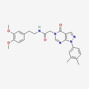 molecular formula C25H27N5O4 B2589107 N-(3,4-dimethoxyphenethyl)-2-(1-(3,4-dimethylphenyl)-4-oxo-1H-pyrazolo[3,4-d]pyrimidin-5(4H)-yl)acetamide CAS No. 863447-12-5