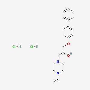 molecular formula C21H30Cl2N2O2 B2589110 1-([1,1'-Biphenyl]-4-yloxy)-3-(4-ethylpiperazin-1-yl)propan-2-ol dihydrochloride CAS No. 1185447-96-4