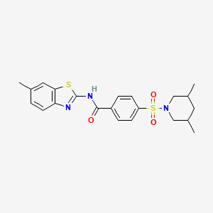 molecular formula C22H25N3O3S2 B2589114 4-((3,5-dimethylpiperidin-1-yl)sulfonyl)-N-(6-methylbenzo[d]thiazol-2-yl)benzamide CAS No. 361167-26-2