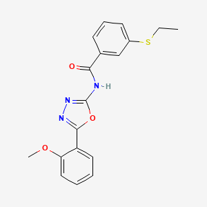 3-ethylsulfanyl-N-[5-(2-methoxyphenyl)-1,3,4-oxadiazol-2-yl]benzamide