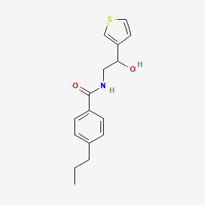 molecular formula C16H19NO2S B2589125 N-(2-羟基-2-(噻吩-3-基)乙基)-4-丙基苯甲酰胺 CAS No. 1251615-15-2