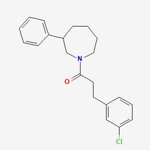 molecular formula C21H24ClNO B2589128 3-(3-Chlorophenyl)-1-(3-phenylazepan-1-yl)propan-1-one CAS No. 2034472-77-8