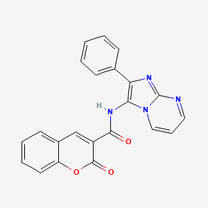 molecular formula C22H14N4O3 B2589133 2-oxo-N-(2-phenylimidazo[1,2-a]pyrimidin-3-yl)-2H-chromene-3-carboxamide CAS No. 863587-84-2