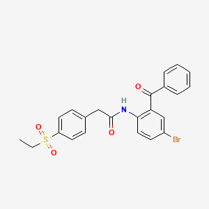 molecular formula C23H20BrNO4S B2589142 N-(2-benzoyl-4-bromophenyl)-2-(4-(ethylsulfonyl)phenyl)acetamide CAS No. 941931-58-4