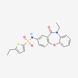 molecular formula C21H20N2O4S2 B2589144 5-乙基-N-(10-乙基-11-氧代-10,11-二氢二苯并[b,f][1,4]氧杂菲-2-基)噻吩-2-磺酰胺 CAS No. 921920-09-4