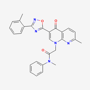 N-methyl-2-(7-methyl-4-oxo-3-(3-(o-tolyl)-1,2,4-oxadiazol-5-yl)-1,8-naphthyridin-1(4H)-yl)-N-phenylacetamide