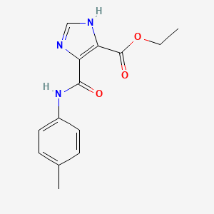 molecular formula C14H15N3O3 B2589154 4-[(4-甲基苯基)氨基甲酰基]-1H-咪唑-5-羧酸乙酯 CAS No. 313519-82-3