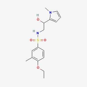 molecular formula C16H22N2O4S B2589156 4-ethoxy-N-(2-hydroxy-2-(1-methyl-1H-pyrrol-2-yl)ethyl)-3-methylbenzenesulfonamide CAS No. 1396746-58-9