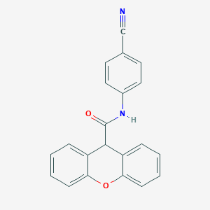 molecular formula C21H14N2O2 B258916 N-(4-cyanophenyl)-9H-xanthene-9-carboxamide 