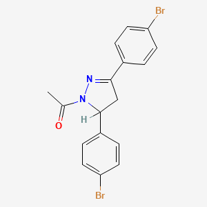 molecular formula C17H14Br2N2O B2589167 1-Acetyl-3,5-bis(4-bromophenyl)-2-pyrazoline CAS No. 312914-54-8