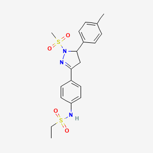 N-(4-(1-(methylsulfonyl)-5-(p-tolyl)-4,5-dihydro-1H-pyrazol-3-yl)phenyl)ethanesulfonamide