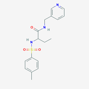 molecular formula C17H21N3O3S B2589172 2-(4-methylphenylsulfonamido)-N-(pyridin-3-ylmethyl)butanamide CAS No. 1025739-06-3