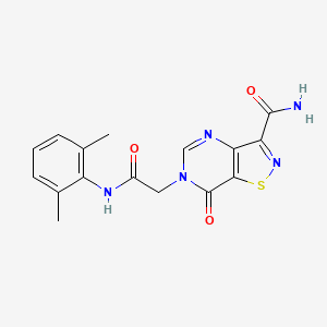 molecular formula C16H15N5O3S B2589175 1-phenyl-5-pyridin-4-yl-N-(pyridin-2-ylmethyl)-1H-1,2,3-triazole-4-carboxamide CAS No. 1251609-96-7