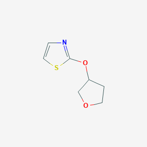 molecular formula C7H9NO2S B2589180 2-(Oxolan-3-yloxy)-1,3-thiazole CAS No. 2196214-21-6