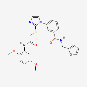 molecular formula C25H24N4O5S B2589190 3-(2-((2-((2,5-dimethoxyphenyl)amino)-2-oxoethyl)thio)-1H-imidazol-1-yl)-N-(furan-2-ylmethyl)benzamide CAS No. 1115440-58-8