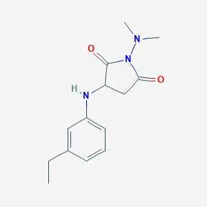 molecular formula C14H19N3O2 B258920 1-(Dimethylamino)-3-[(3-ethylphenyl)amino]pyrrolidine-2,5-dione 