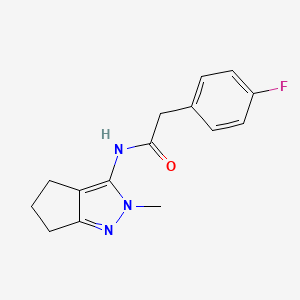2-(4-fluorophenyl)-N-(2-methyl-2,4,5,6-tetrahydrocyclopenta[c]pyrazol-3-yl)acetamide