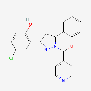 4-Chloro-2-(5-pyridin-4-yl-1,10b-dihydropyrazolo[1,5-c][1,3]benzoxazin-2-yl)phenol