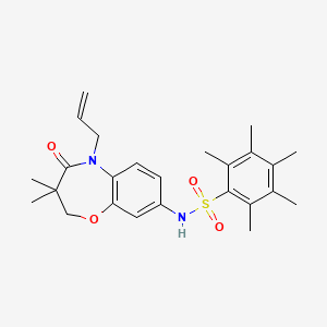 N-(5-allyl-3,3-dimethyl-4-oxo-2,3,4,5-tetrahydrobenzo[b][1,4]oxazepin-8-yl)-2,3,4,5,6-pentamethylbenzenesulfonamide