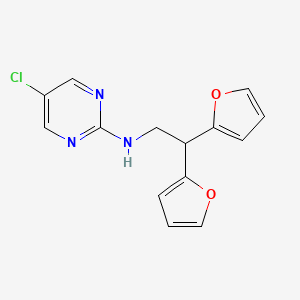 N-[2,2-Bis(furan-2-yl)ethyl]-5-chloropyrimidin-2-amine