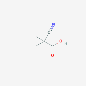 molecular formula C7H9NO2 B2589226 1-氰基-2,2-二甲基环丙烷-1-羧酸 CAS No. 132570-71-9
