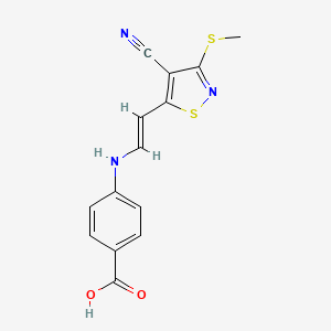 4-({2-[4-Cyano-3-(methylsulfanyl)-5-isothiazolyl]vinyl}amino)benzenecarboxylic acid