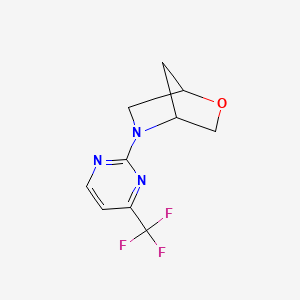 molecular formula C10H10F3N3O B2589228 5-(4-(Trifluoromethyl)pyrimidin-2-yl)-2-oxa-5-azabicyclo[2.2.1]heptane CAS No. 2034460-16-5