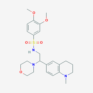 3,4-dimethoxy-N-(2-(1-methyl-1,2,3,4-tetrahydroquinolin-6-yl)-2-morpholinoethyl)benzenesulfonamide