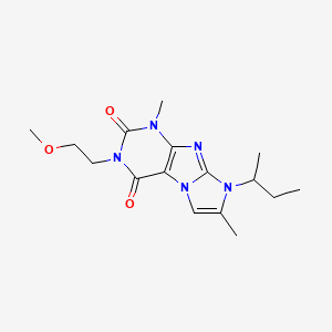 molecular formula C16H23N5O3 B2589240 6-Butan-2-yl-2-(2-methoxyethyl)-4,7-dimethylpurino[7,8-a]imidazole-1,3-dione CAS No. 915930-71-1
