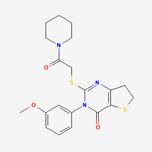 3-(3-Methoxyphenyl)-2-(2-oxo-2-piperidin-1-ylethyl)sulfanyl-6,7-dihydrothieno[3,2-d]pyrimidin-4-one